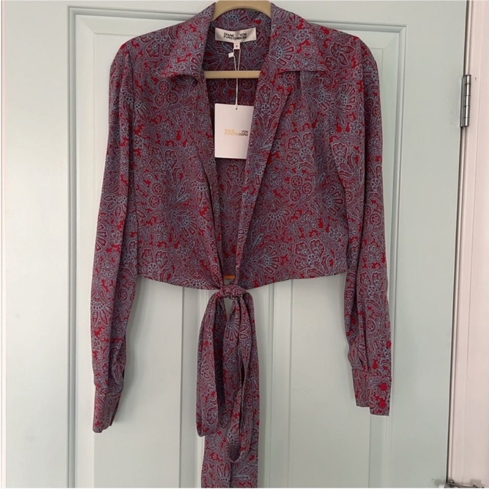Paisley Deep V wrap blouse